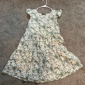 SHEIN green floral babydoll dress